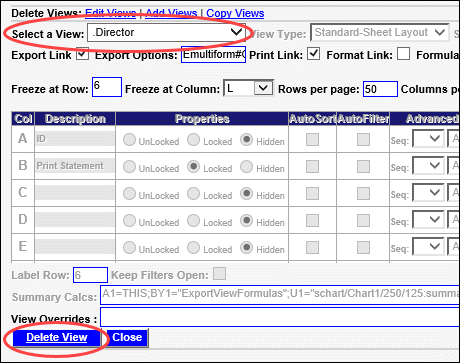 SecureSheet view settings for managing spreadsheet permissions