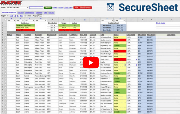Secure Spreadsheet Features - SecureSheet
