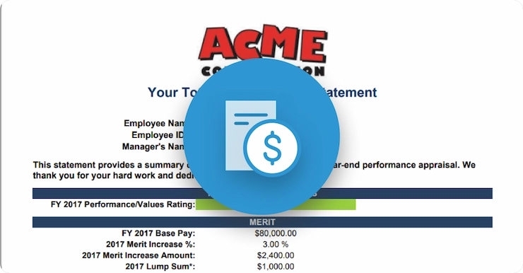 Pay adjustment and total compensation statements